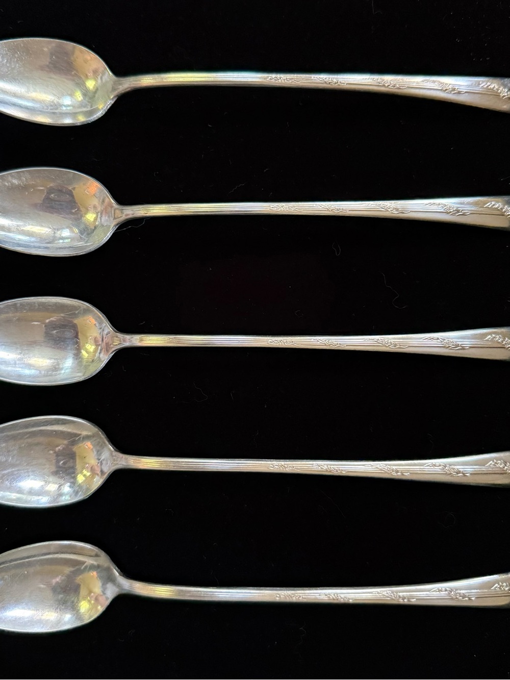 Set of Five Fairfield Silver Plate Ice Tea Spoons from Wm. Rogers Mfg